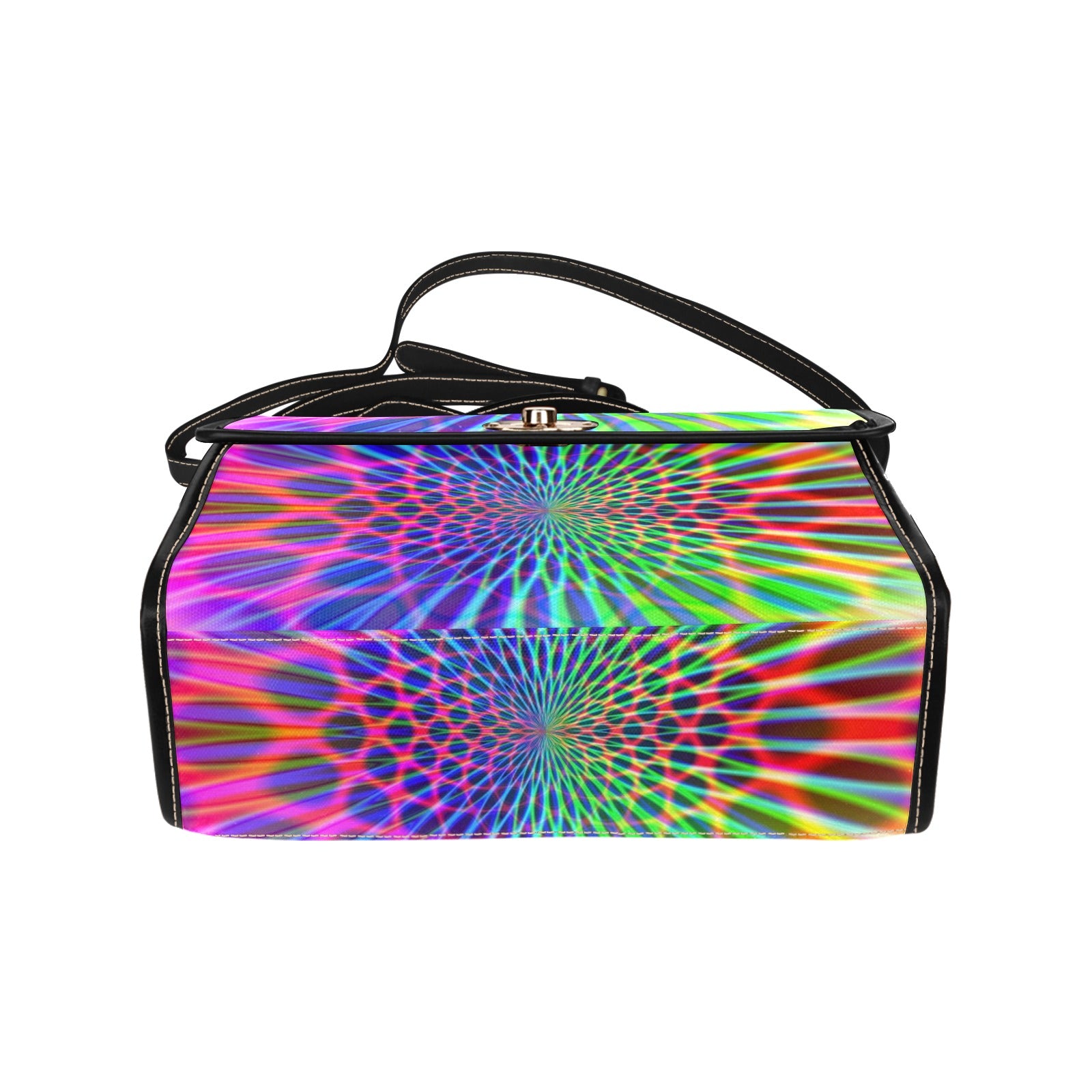 Custom Abstract Rainbow Geometric Waterproof Canvas Bag