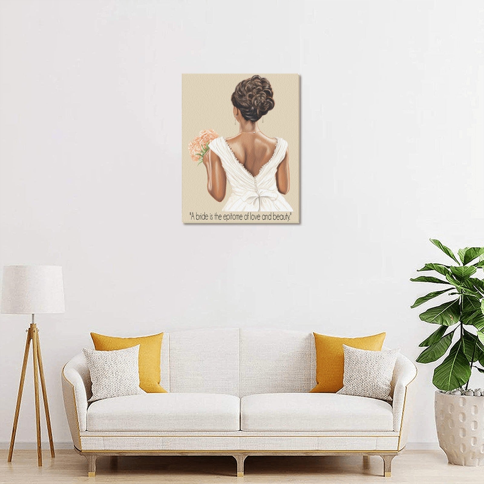 African American Bride Canvas Print 11"x14"