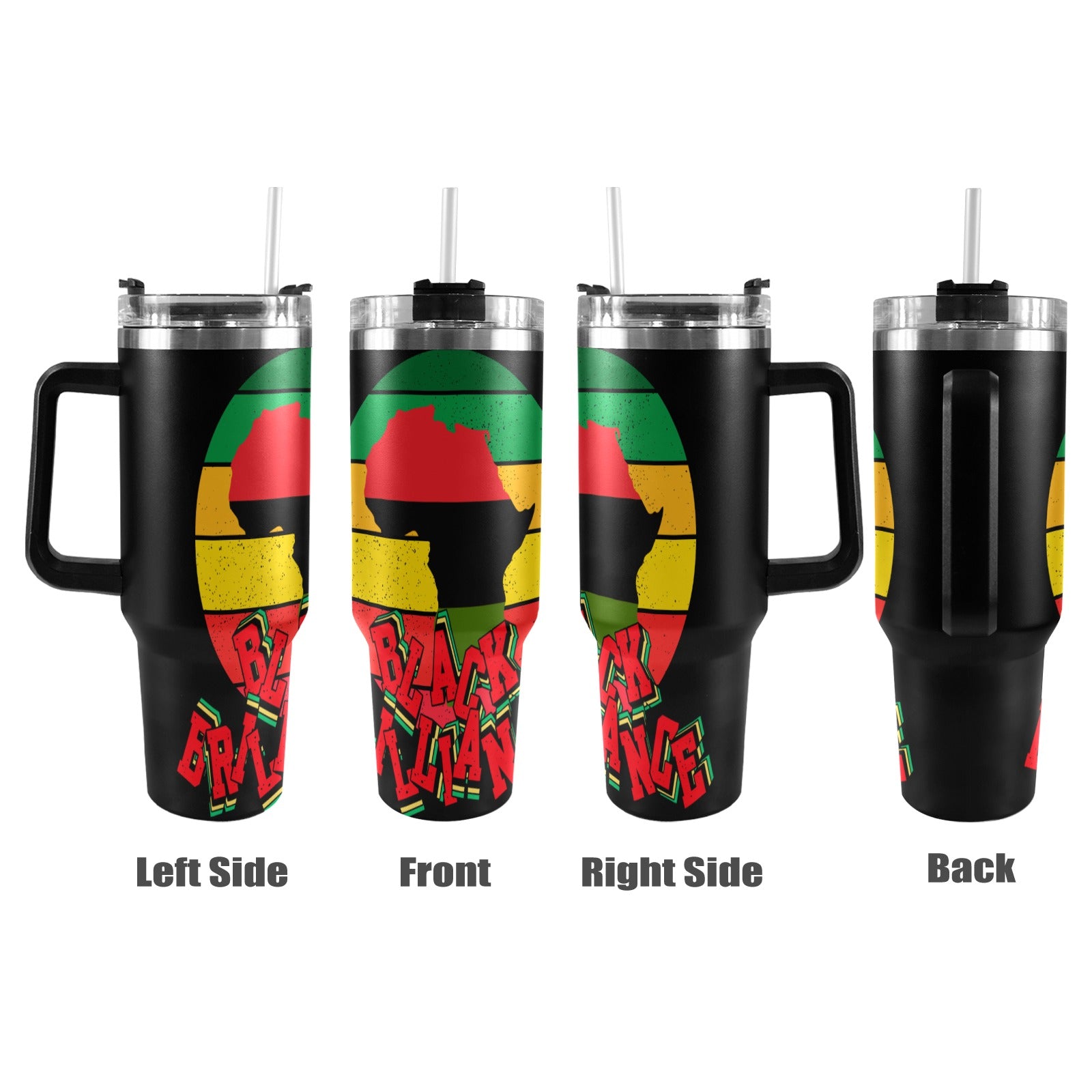 Black Brilliance Exclusive 40oz Tumbler with Black Handle