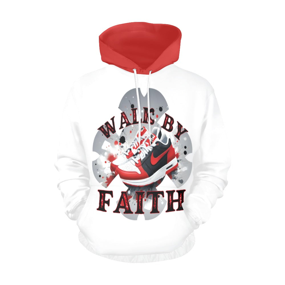 WALK BY FAITH white, Hoodie for Women