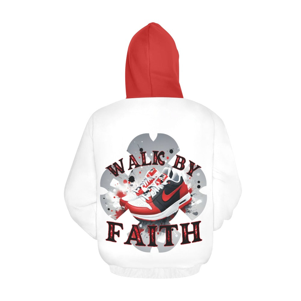 WALK BY FAITH white, Hoodie for Women