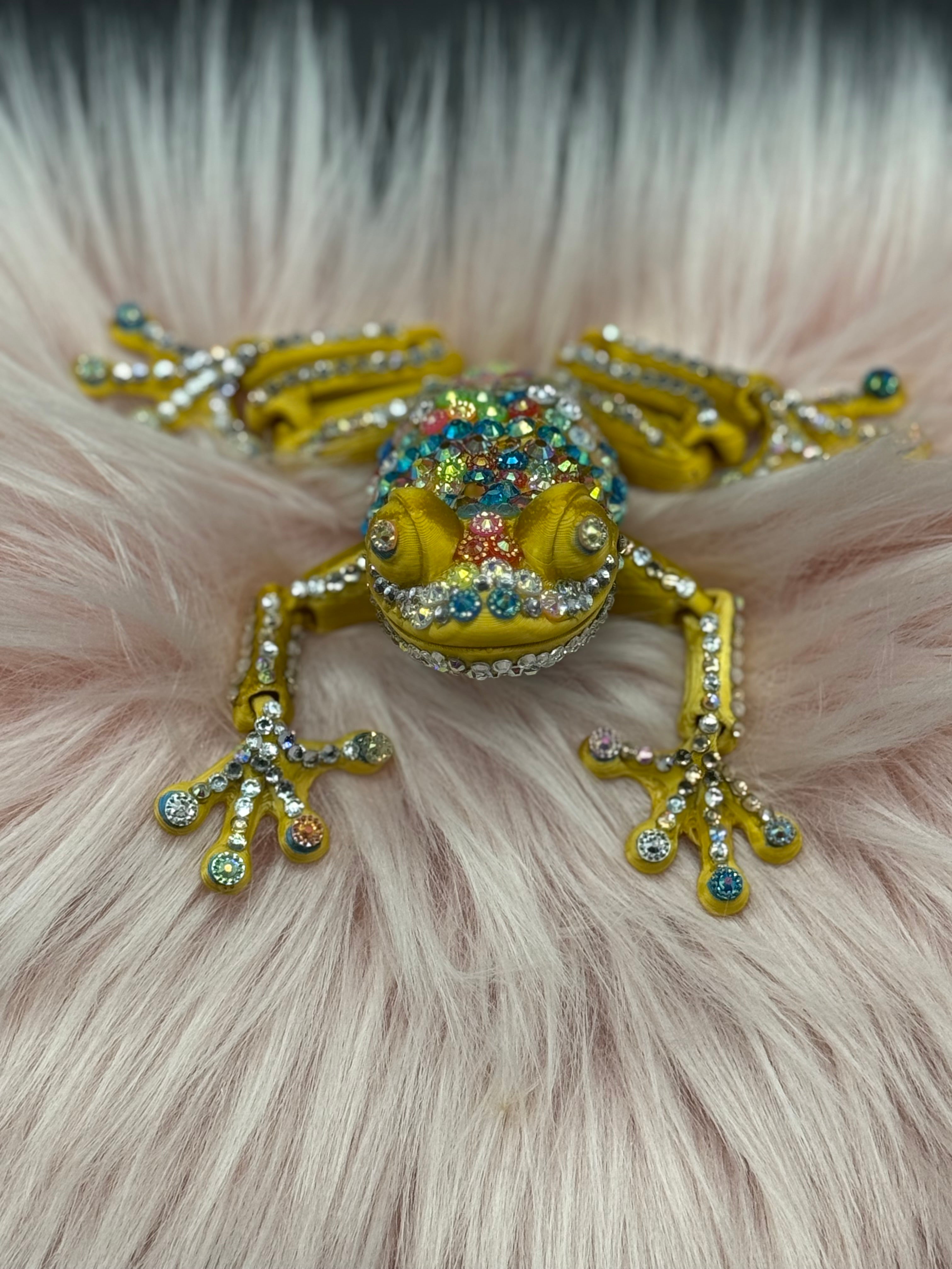 3D Printed Gold Blinged Frog