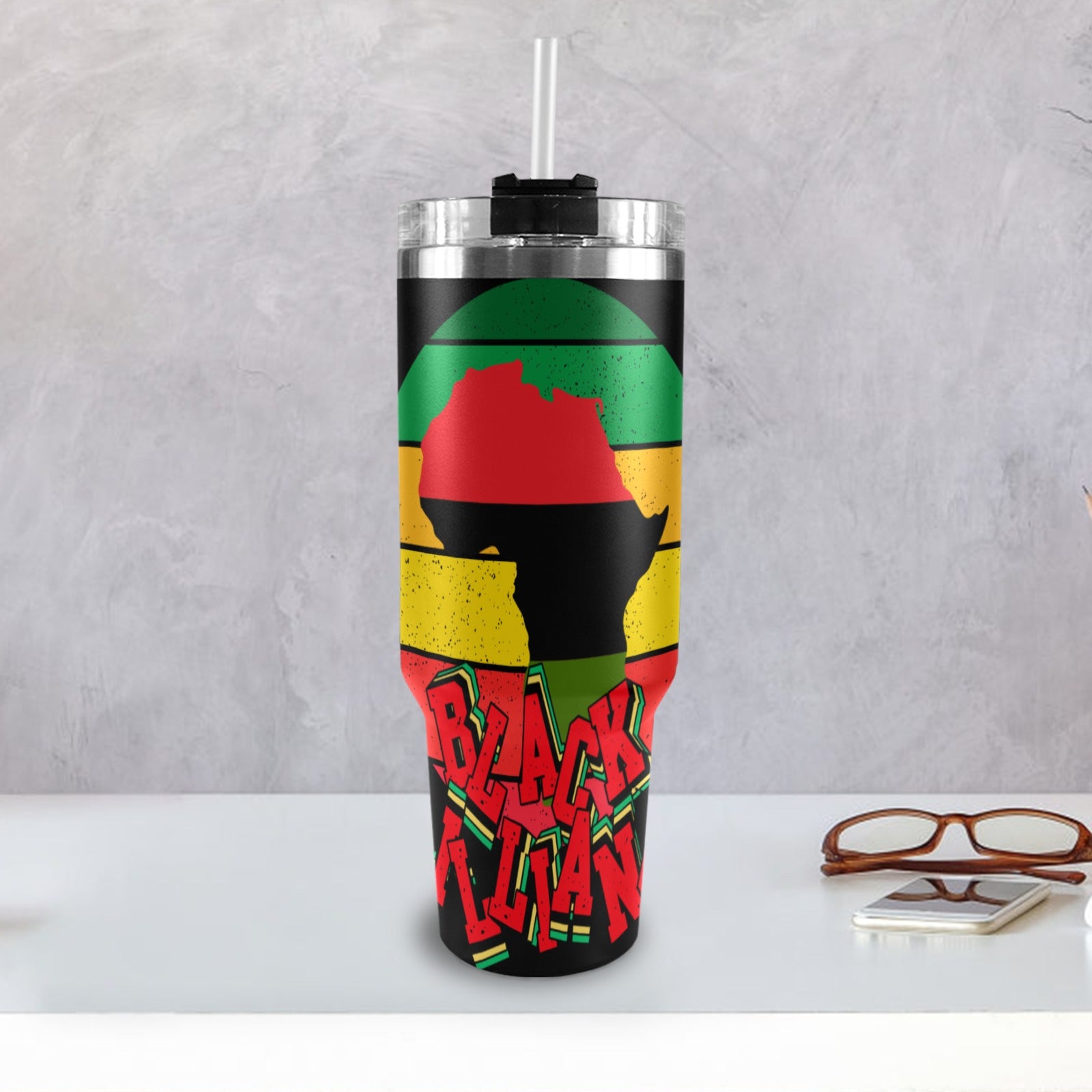 Black Brilliance Exclusive 40oz Tumbler with Black Handle