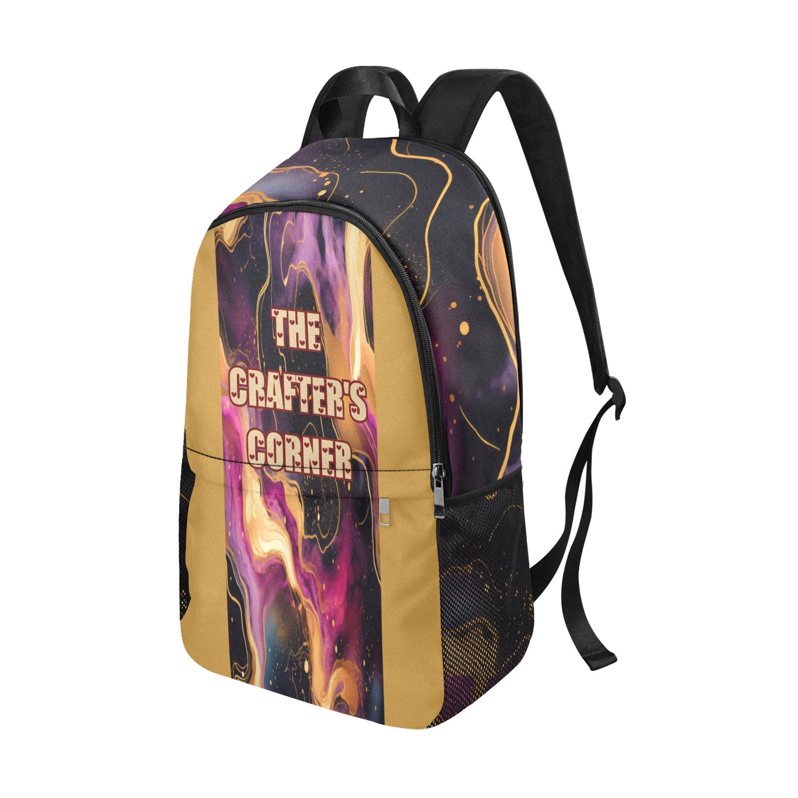 Custom Fabric Backpack with Side Mesh Pockets