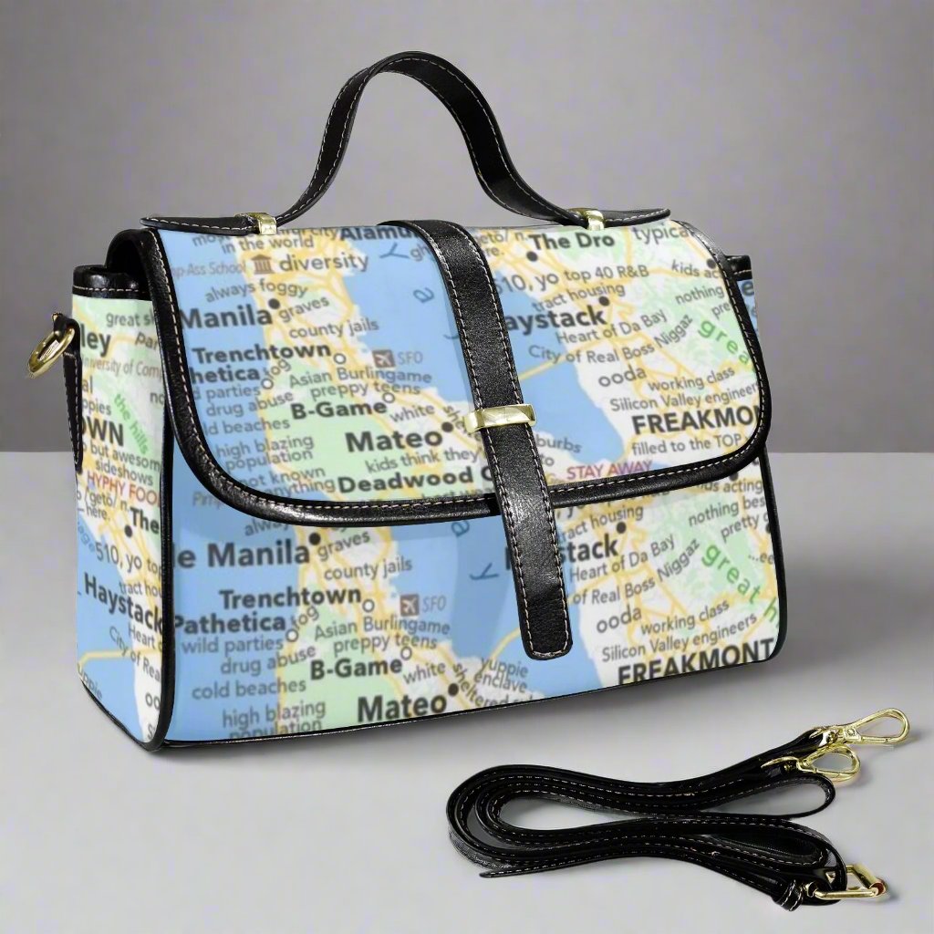 Bay Area Map Multi-Function Leather Satchel