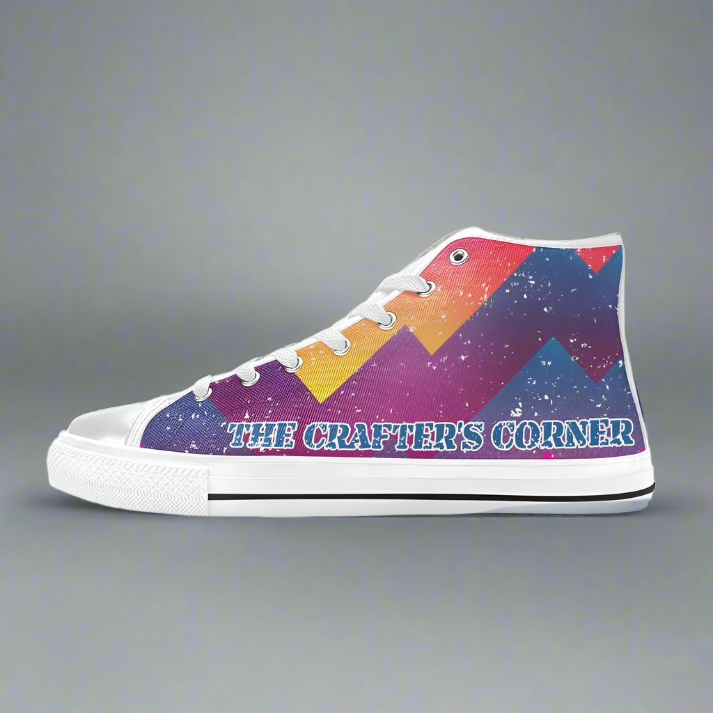 Custom bright geometric, Men’s Classic High Top Canvas Shoes