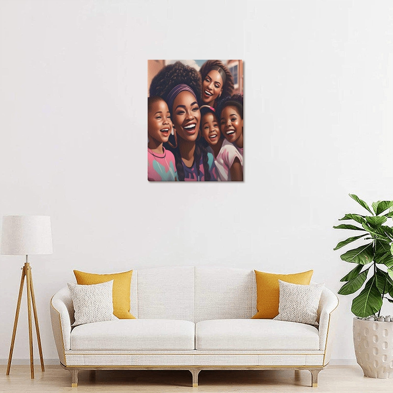 Mother and Kids Canvas Print 11"x14"
