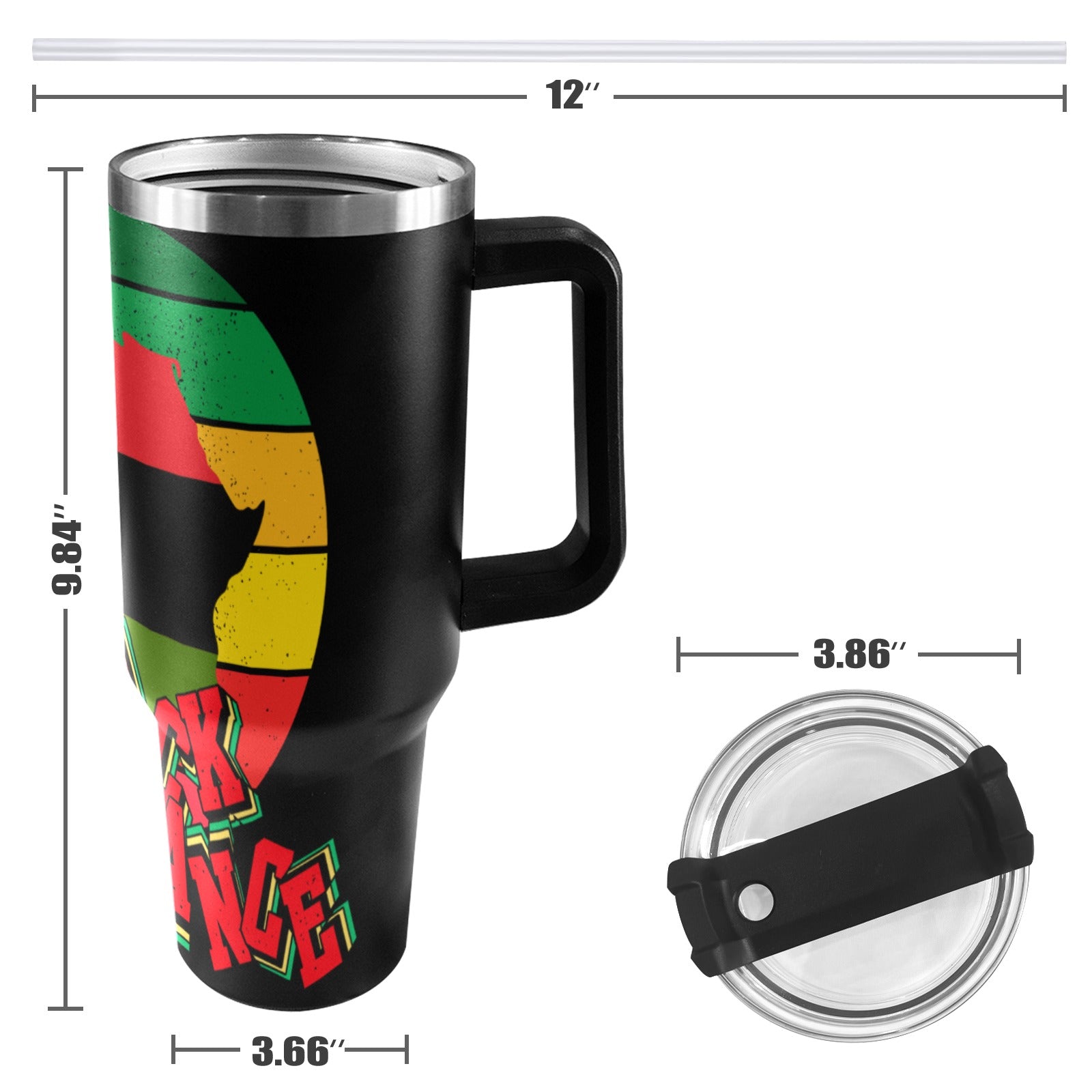 Black Brilliance Exclusive 40oz Tumbler with Black Handle