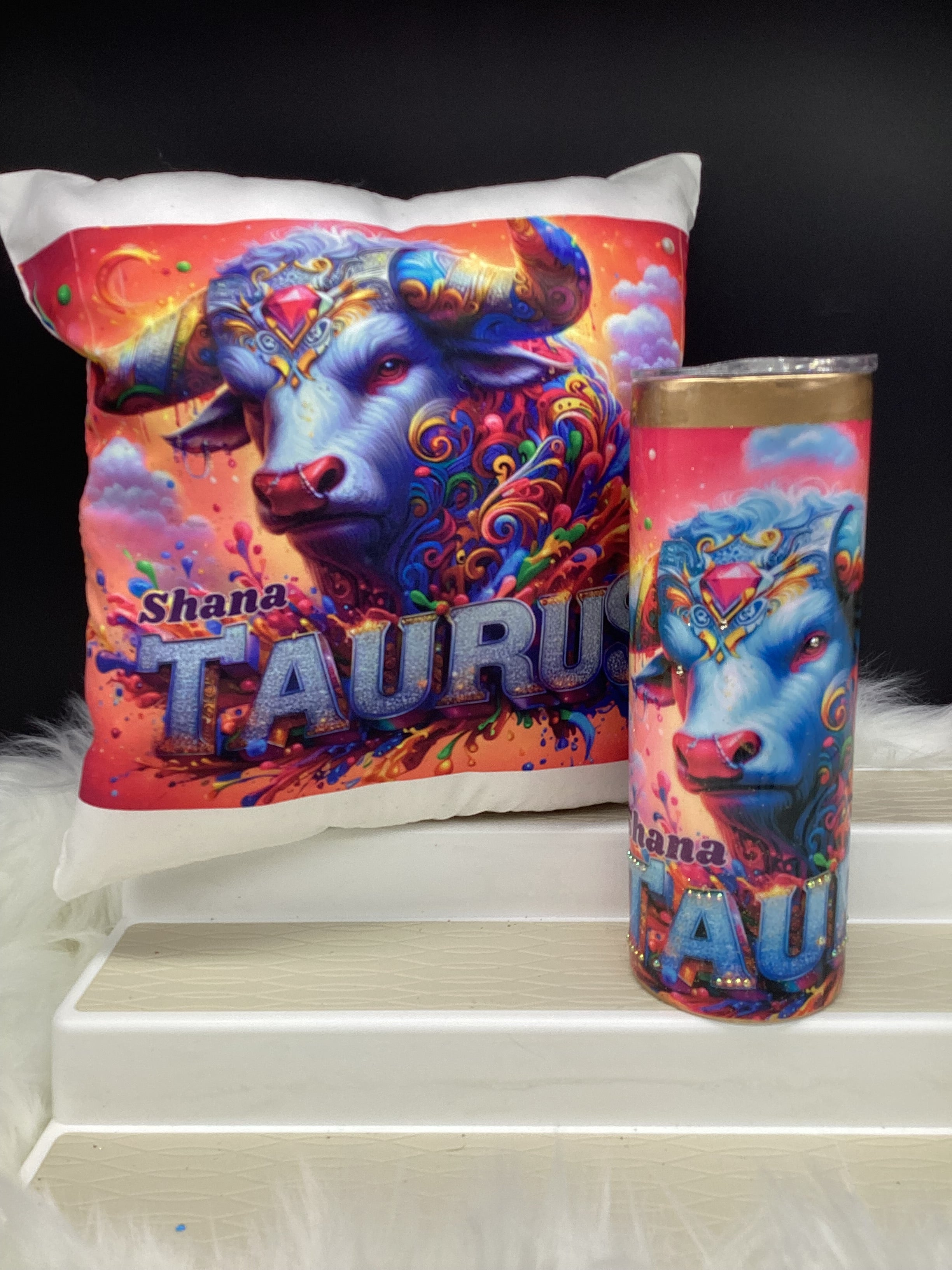 Personalized Zodiac Tumbler and Pillow Bundle