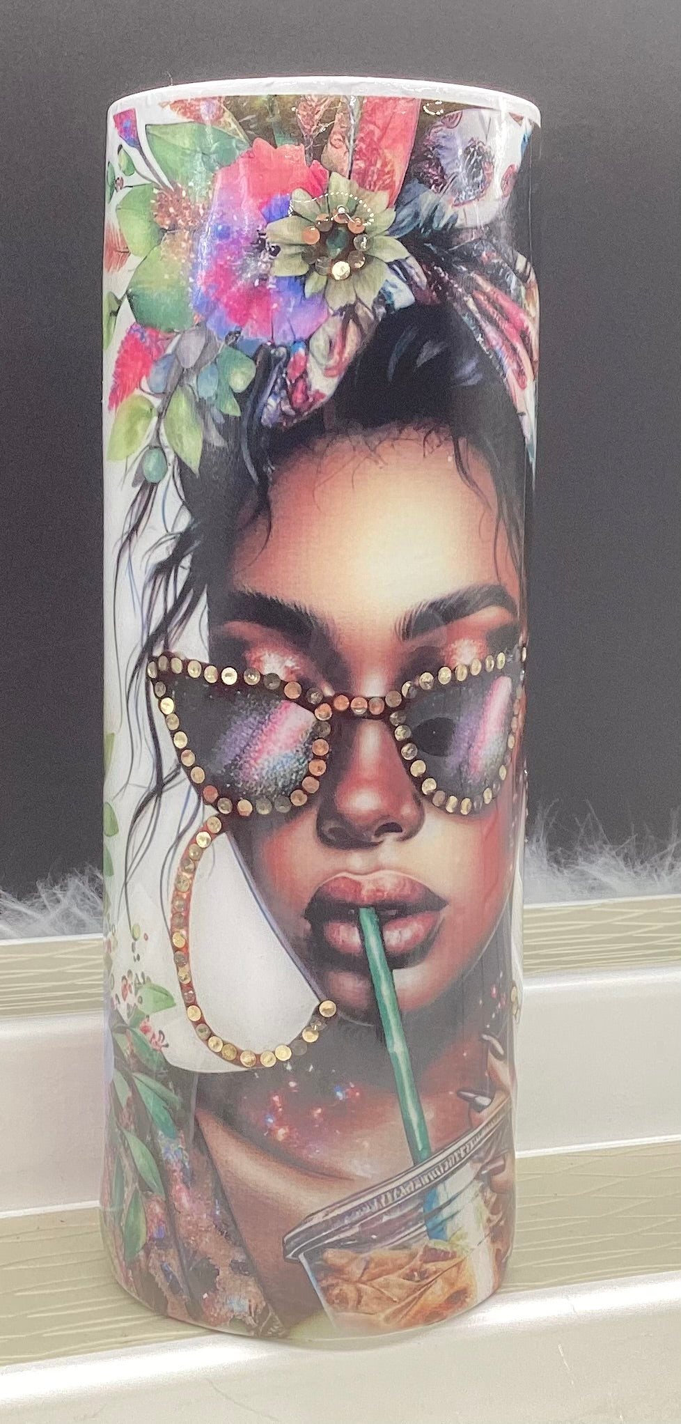 Boss Lady 20oz. Tumbler w/ Rhinestones and Resin overlay