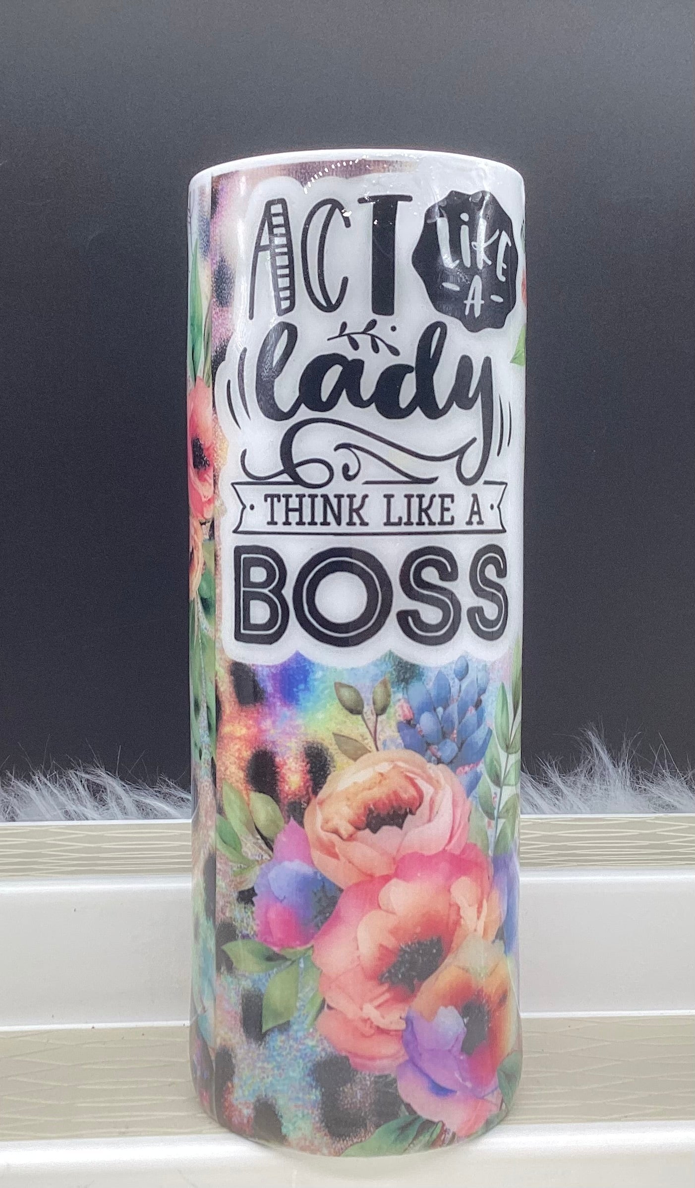 Boss Lady 20oz. Tumbler w/ Rhinestones and Resin overlay