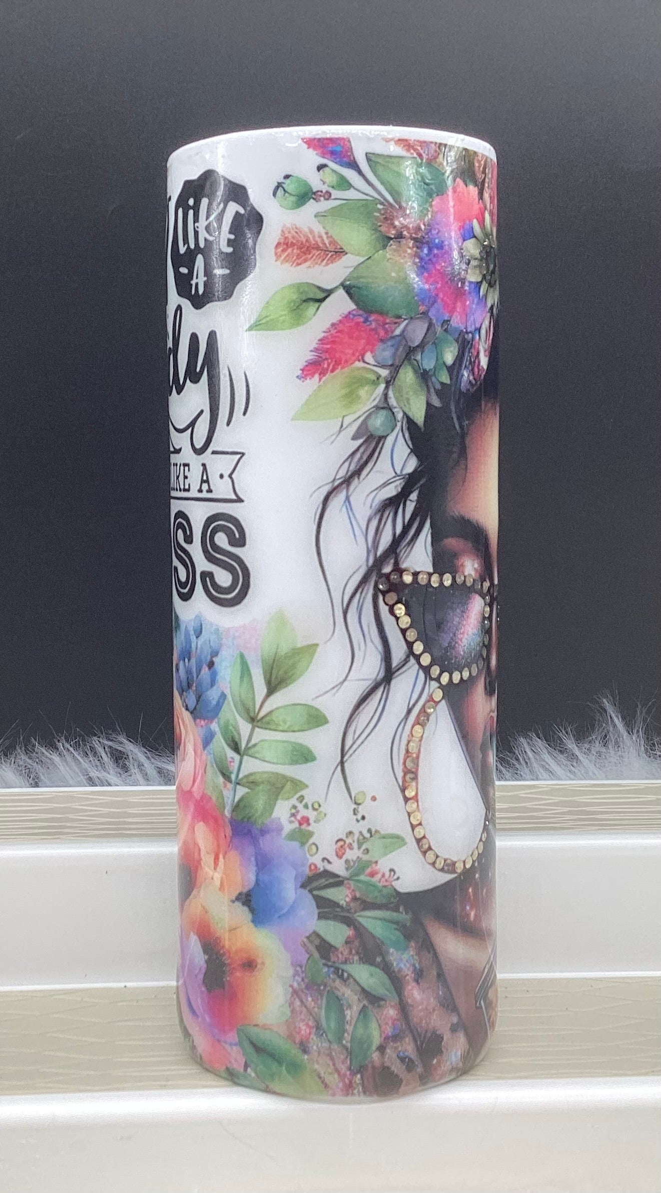 Boss Lady 20oz. Tumbler w/ Rhinestones and Resin overlay