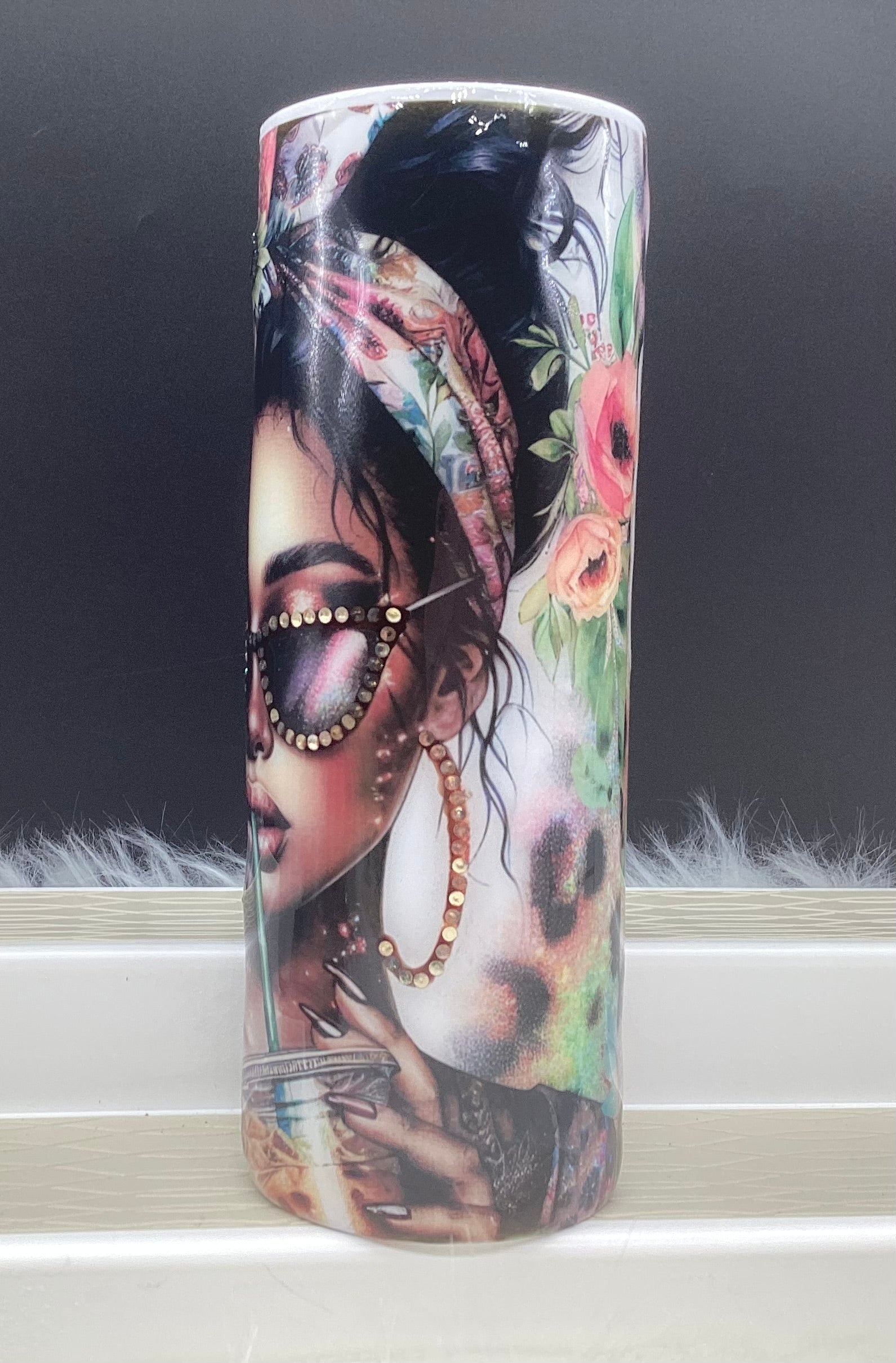 Boss Lady 20oz. Tumbler w/ Rhinestones and Resin overlay